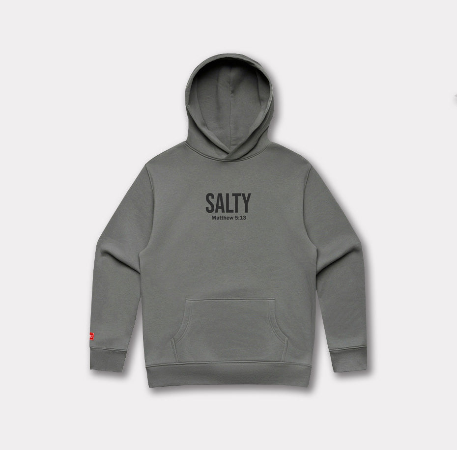 Salty - Fleece Hooded Pullover (Grey)