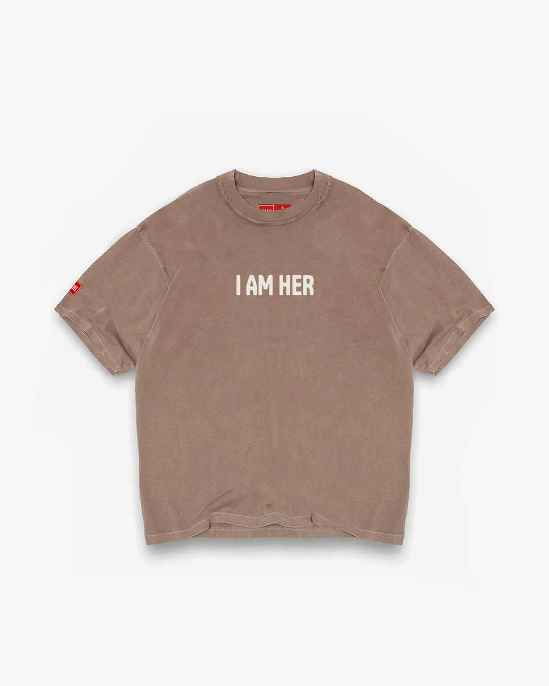 I AM HER Boxy Tee - Faded Brown