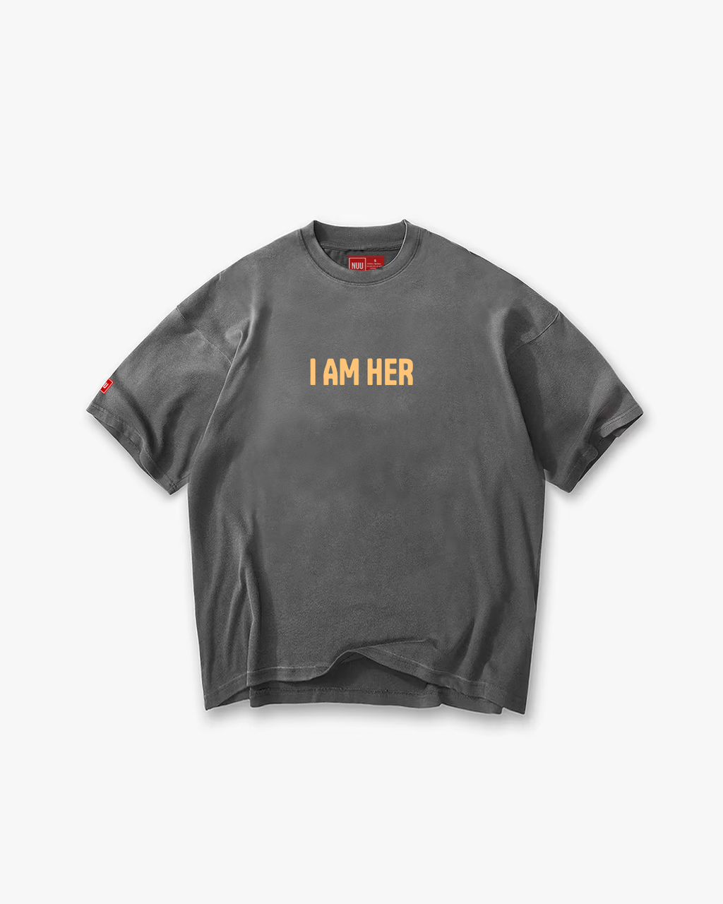 I AM HER Boxy Tee - Faded Black
