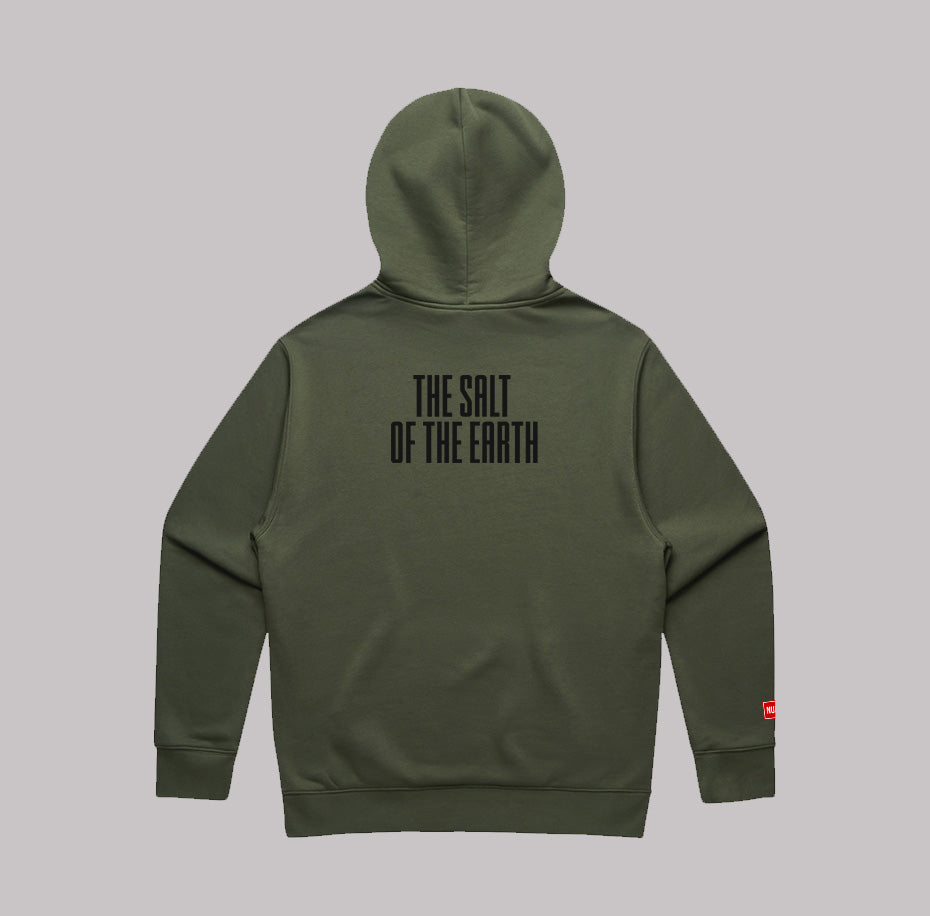 Salty - Fleece Hooded Pullover (Olive)